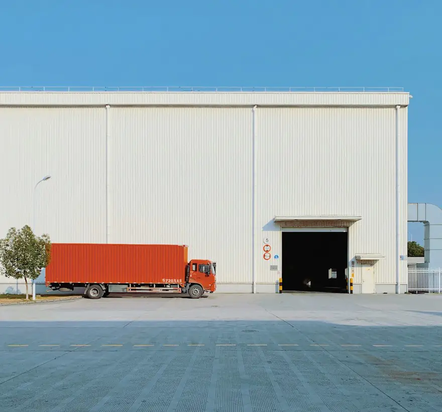 Truck at a warehouse loading dock